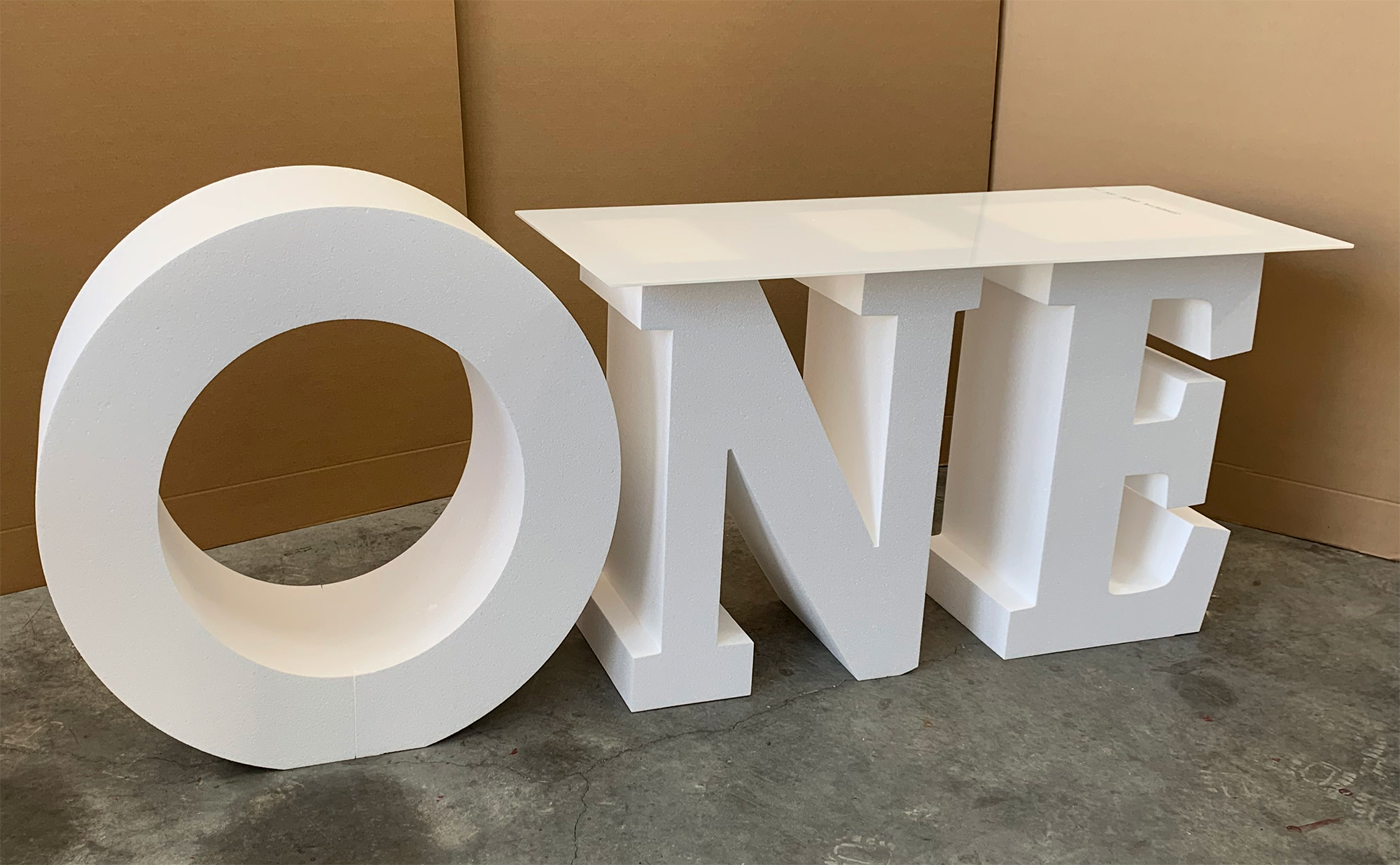 ONE Table Letter / Giant Styrofoam Table Base Letters / 3D Baby